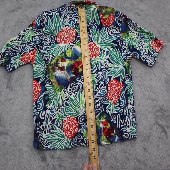 A laya Shirt Womens S Multicolor Floral Button Up Short Sleeve Collared Top - Picture 11 of 16